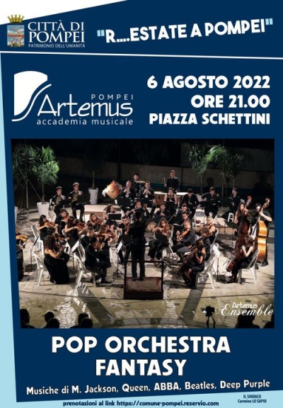 Pop Orchestra Fantasy, il 6 agosto a Pompei la musica pop in chiave sinfonica
