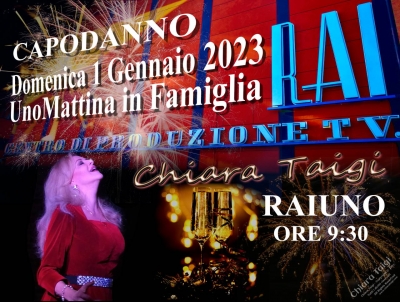 CHIARA TAIGI - 1 Gennaio 2023 ore 9:30 su RAIUNO - Il primo Canto di Capodanno a UnoMattina in Famiglia